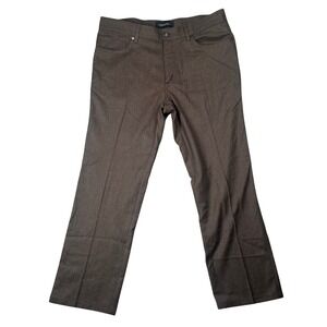 Ermenegildo Zegna Brown Wool Trousers Men's 35 Stretch Dress Pants Luxury Office